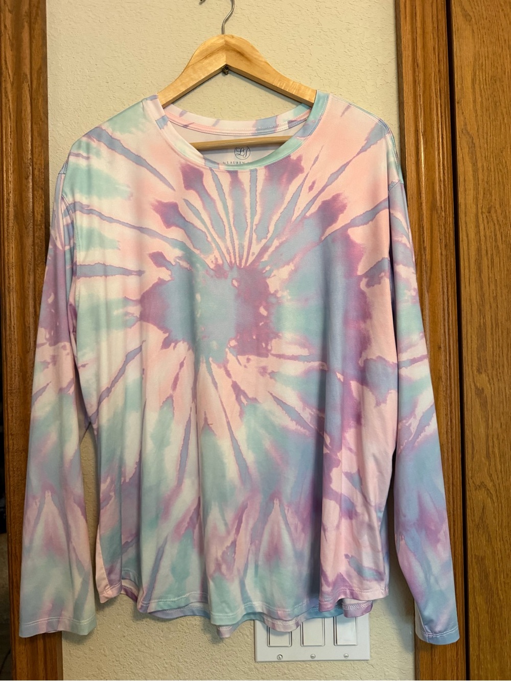 Lauren James Pastel Tie-Dye Long Sleeve Tee — Pink, Blue & Purple